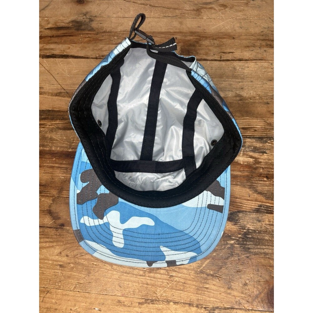 Supreme FW18 Reflective Teal Blue Camo Cap 5 Panel OSFM RARE Strapback USA - Picture 7 of 8